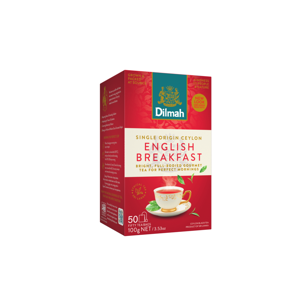 Gourmet English Breakfast Ceylon Black Tea-50 Tea Bags with Tag