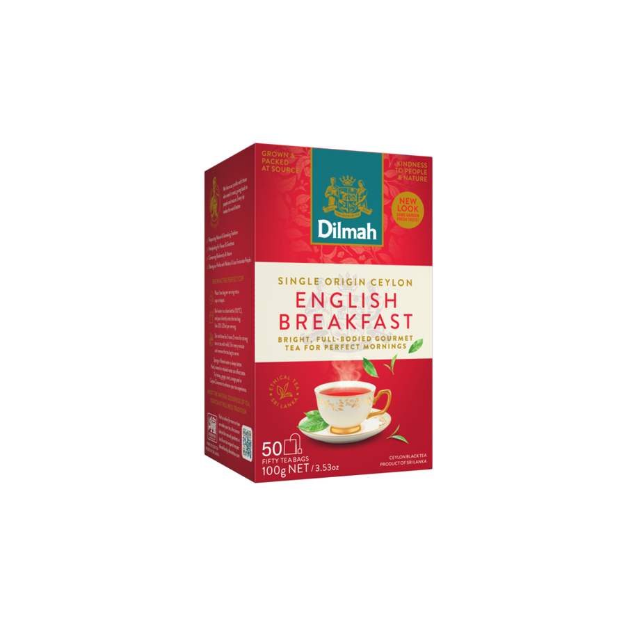 Gourmet English Breakfast Ceylon Black Tea-50 Tea Bags with Tag