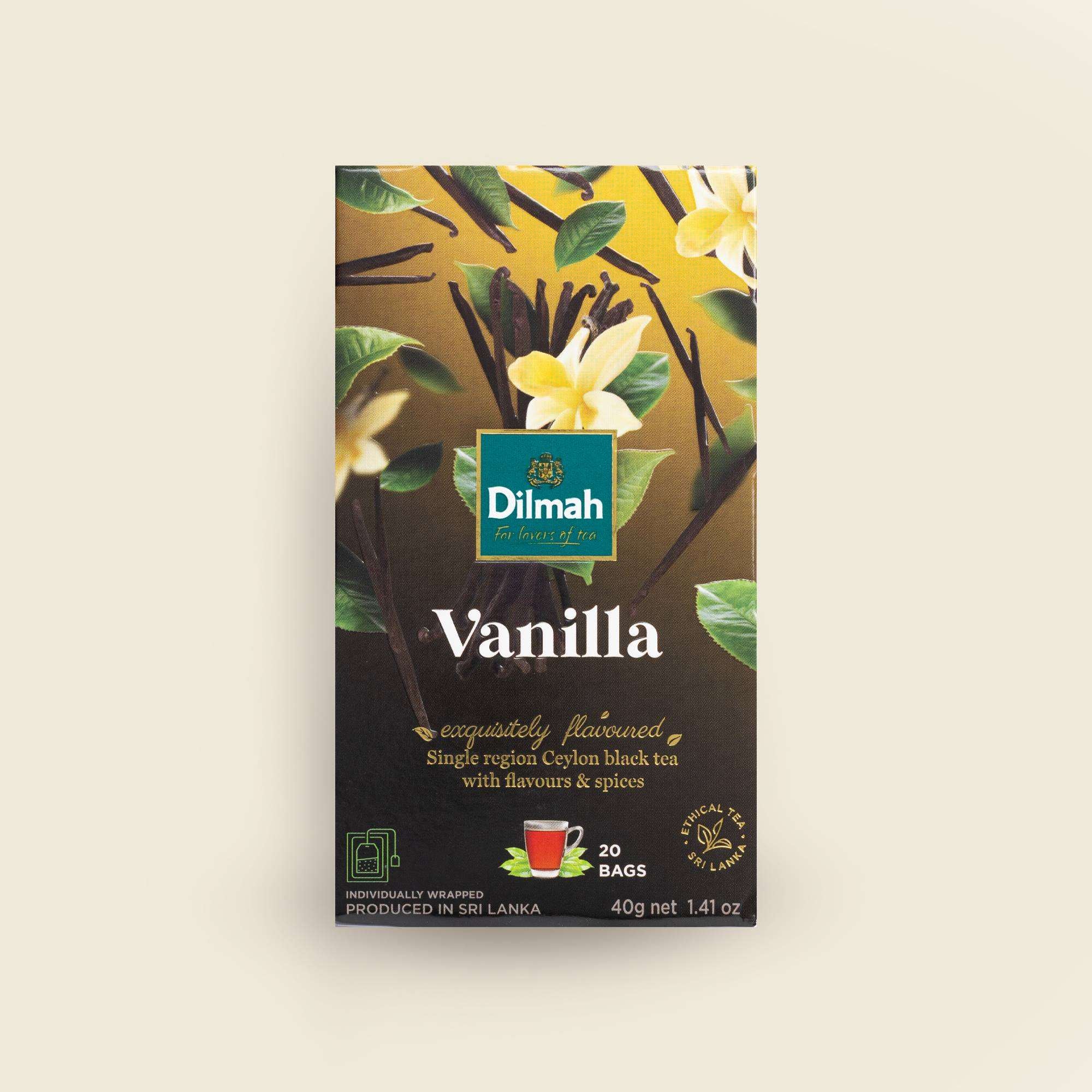 EFT Vanilla Ceylon Black Tea-20 Individually Wrapped Tea Bags