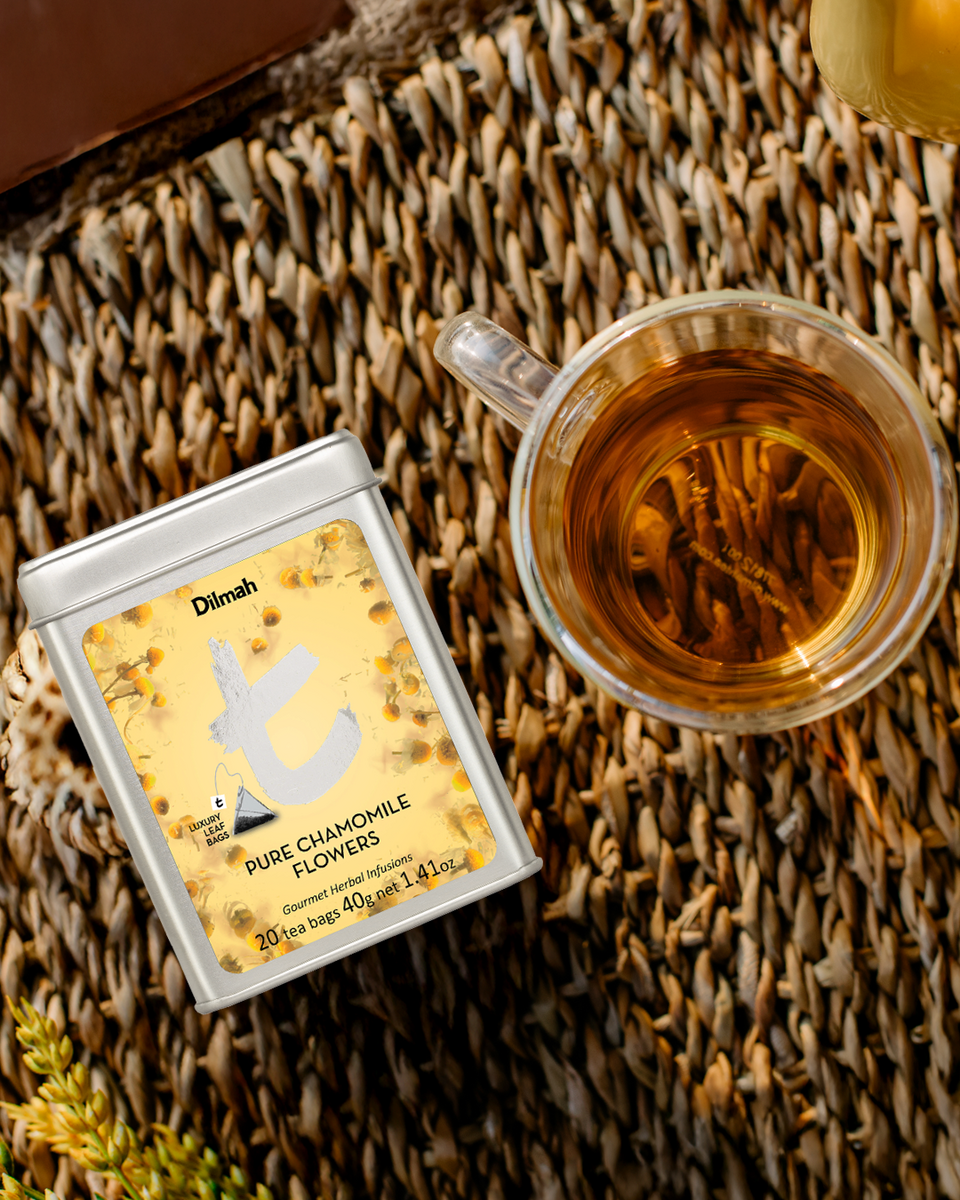 t-Series Pure Chamomile Flowers Infusion Tin Caddy-20 Luxury Leaf Tea Bags