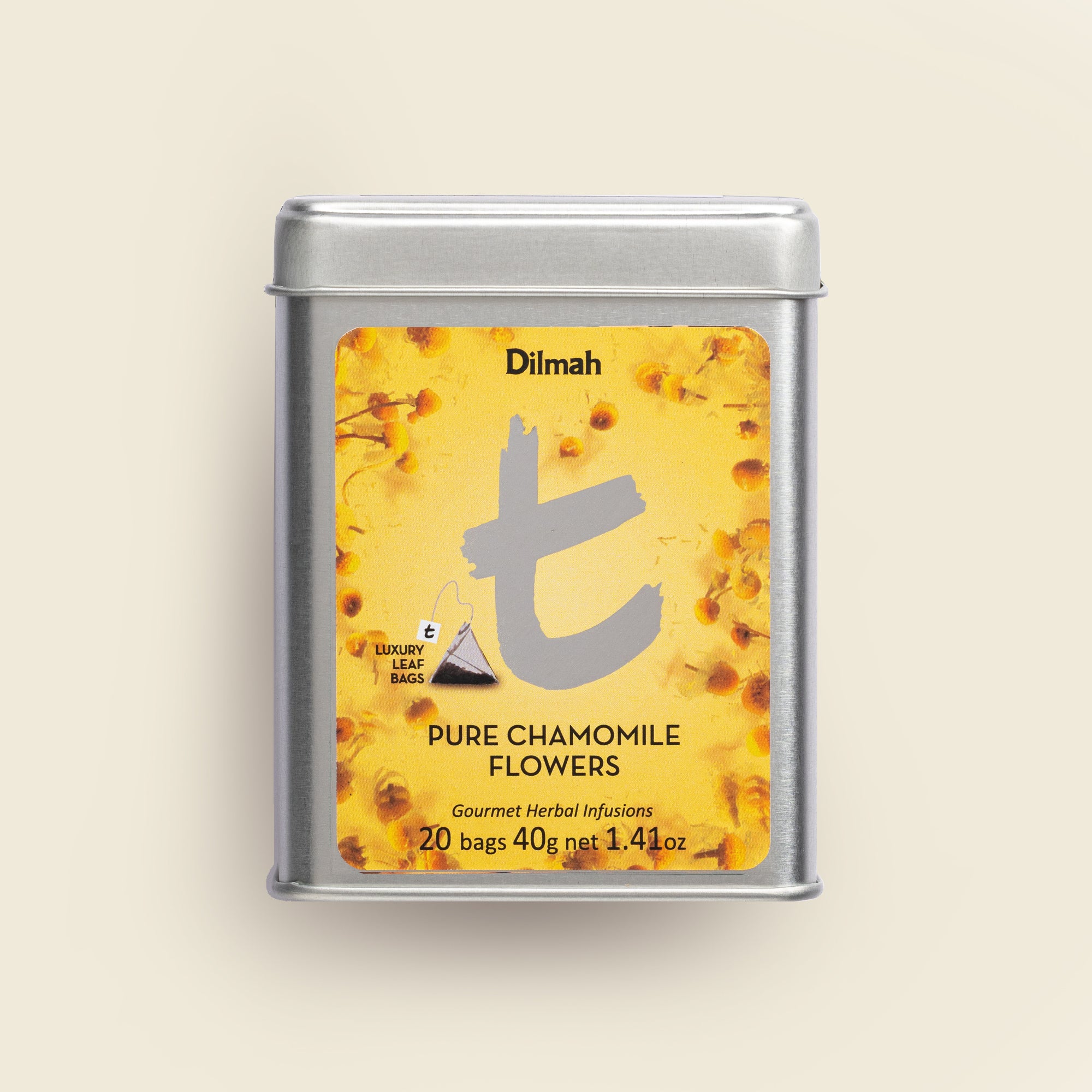 t-Series Pure Chamomile Flowers Infusion Tin Caddy-20 Luxury Leaf Tea Bags