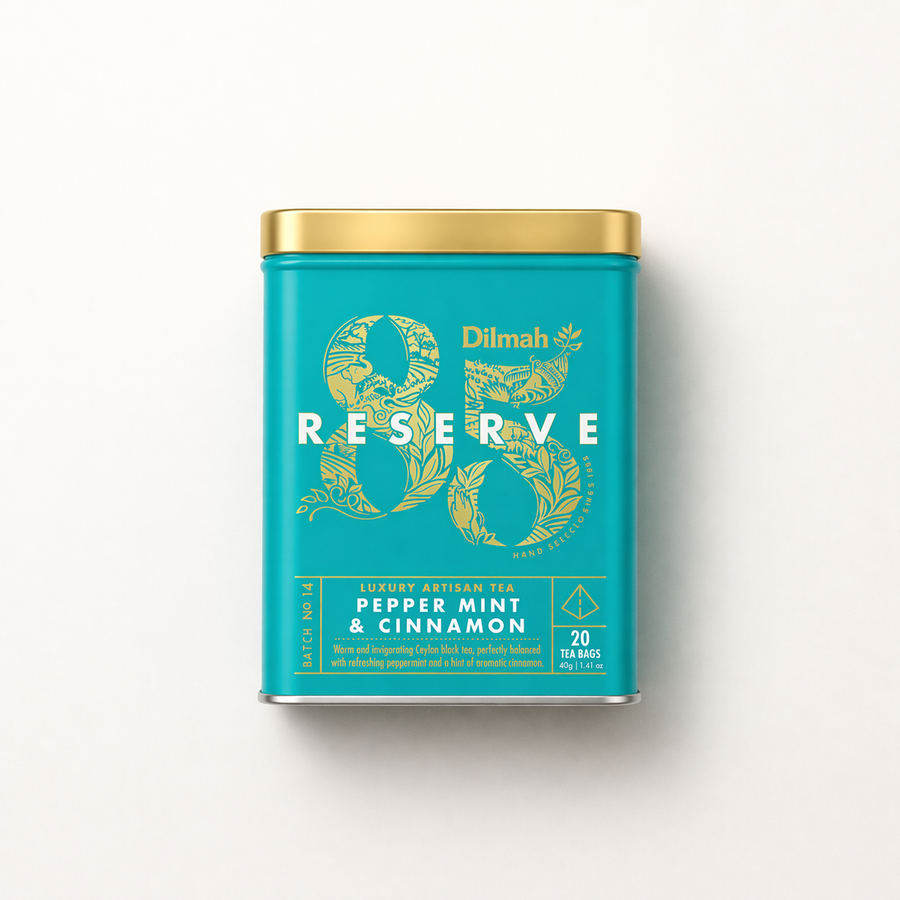 85 Reserve Peppermint & Cinnamon Infusion Tin Caddy-20 Luxury Leaf Tea Bags