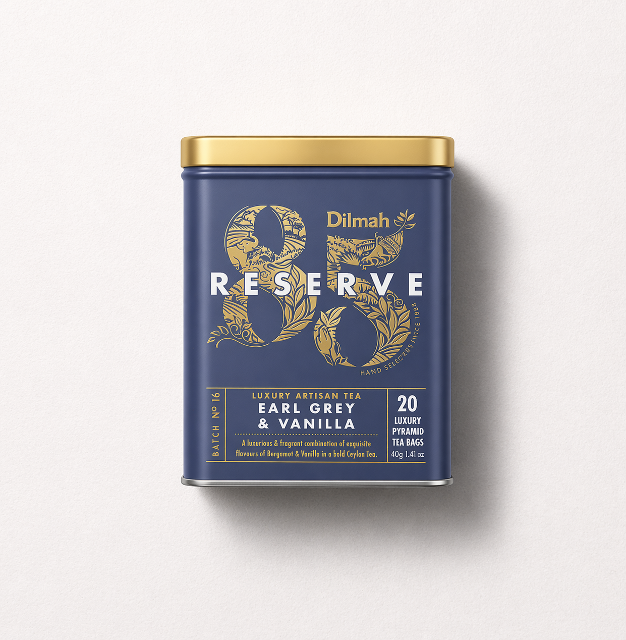Dilmah 85 Reserve Earl Grey & Vanilla Black Tea - 20 Luxury Leaf Bags