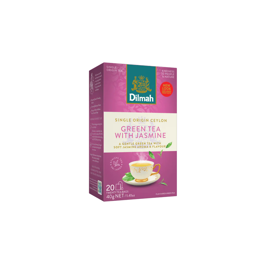Green Tea with Natural Jasmine Petals-20 Individually Wrapped Tea Bags