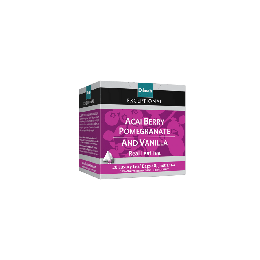 Exceptional Acai Berry with Pomegranate & Vanilla Ceylon Black Tea-20 Luxury Leaf Tea Bags