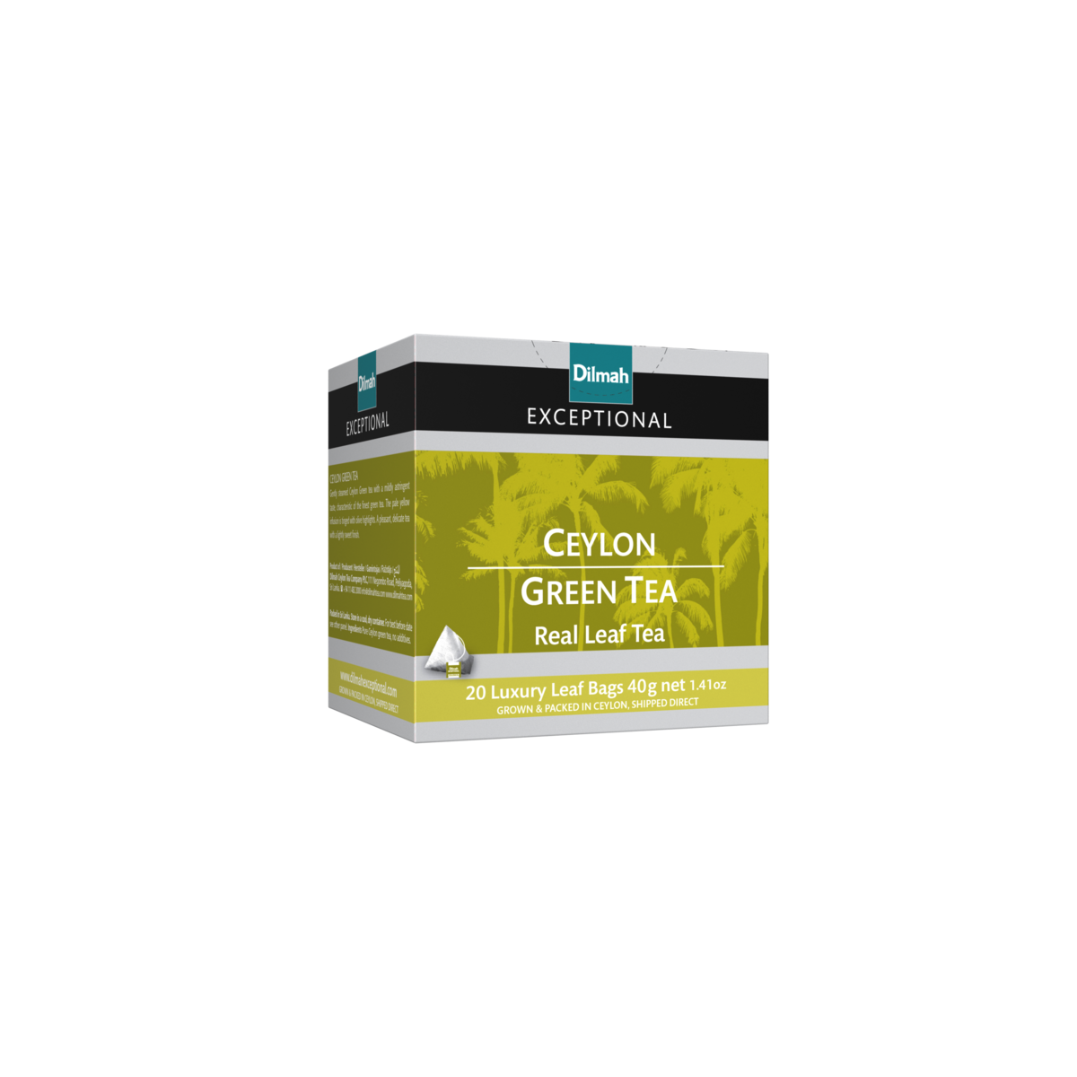 Exceptional Ceylon Green Tea-20 Luxury Leaf Tea Bags