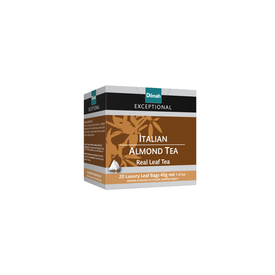 Exceptional Italian Almond Ceylon Black Tea-20 Luxury Leaf Tea Bags