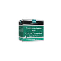 Exceptional Peppermint Leaves with Ceylon Cinnamon Natural Infusion-20 Luxury Leaf Tea Bags