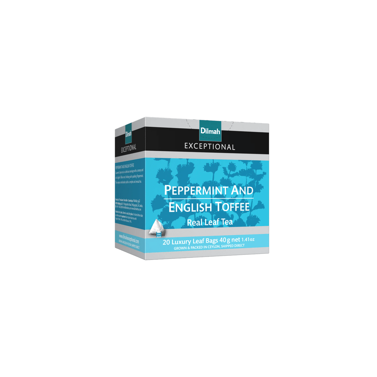 Exceptional Peppermint & English Toffee Ceylon Black Tea-20 Luxury Leaf Tea Bags