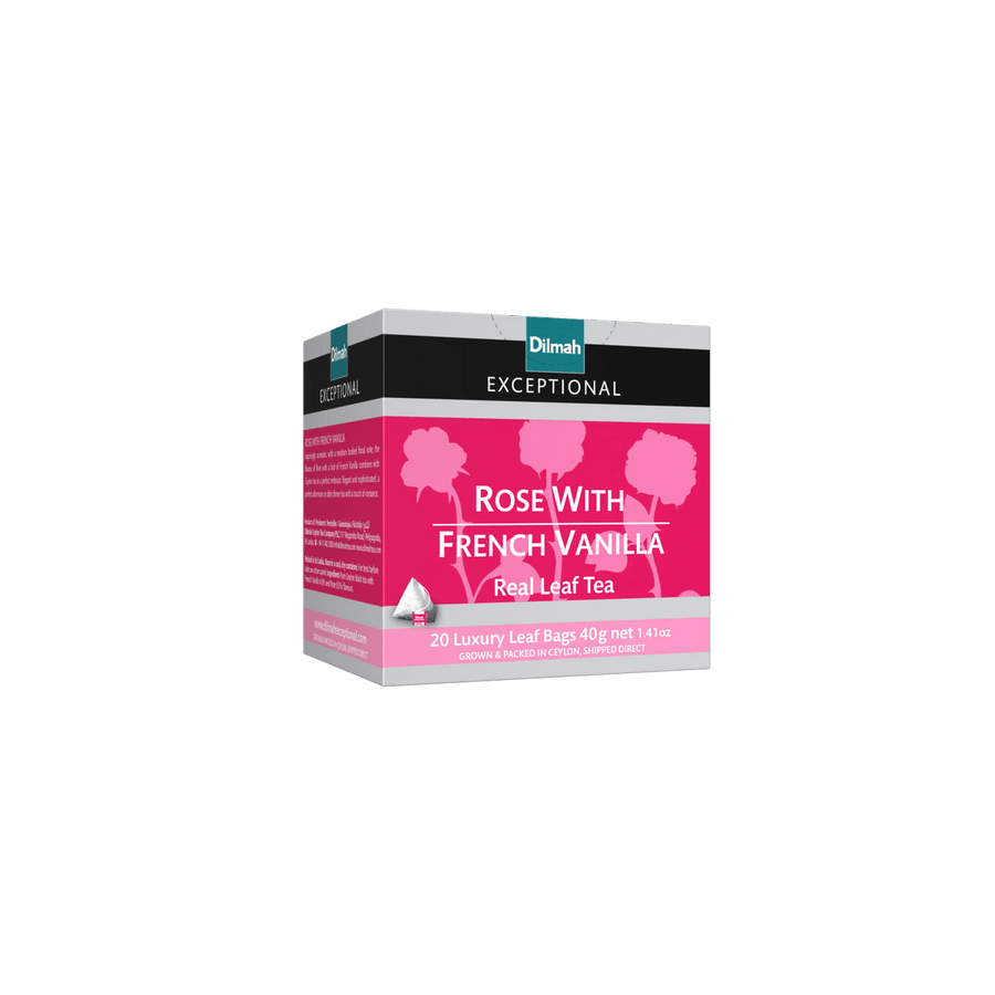 Exceptional Rose with French Vanilla Ceylon Black Tea-20 Luxury Leaf Tea Bags