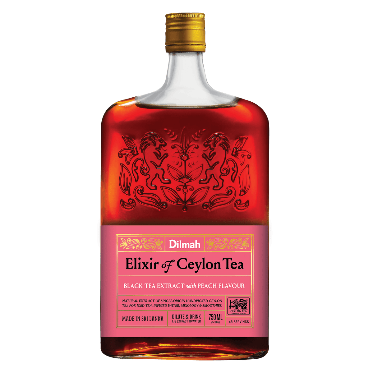 Elixir of Ceylon Black Tea with Peach 750ml Glass Bottle