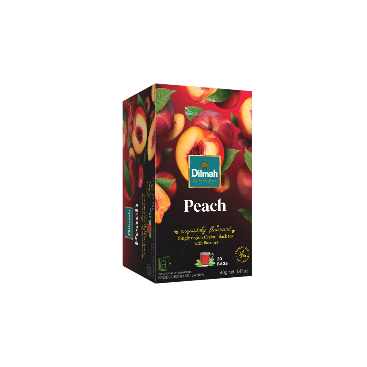 EFT Peach Ceylon Black Tea-20 Individually Wrapped Tea Bags
