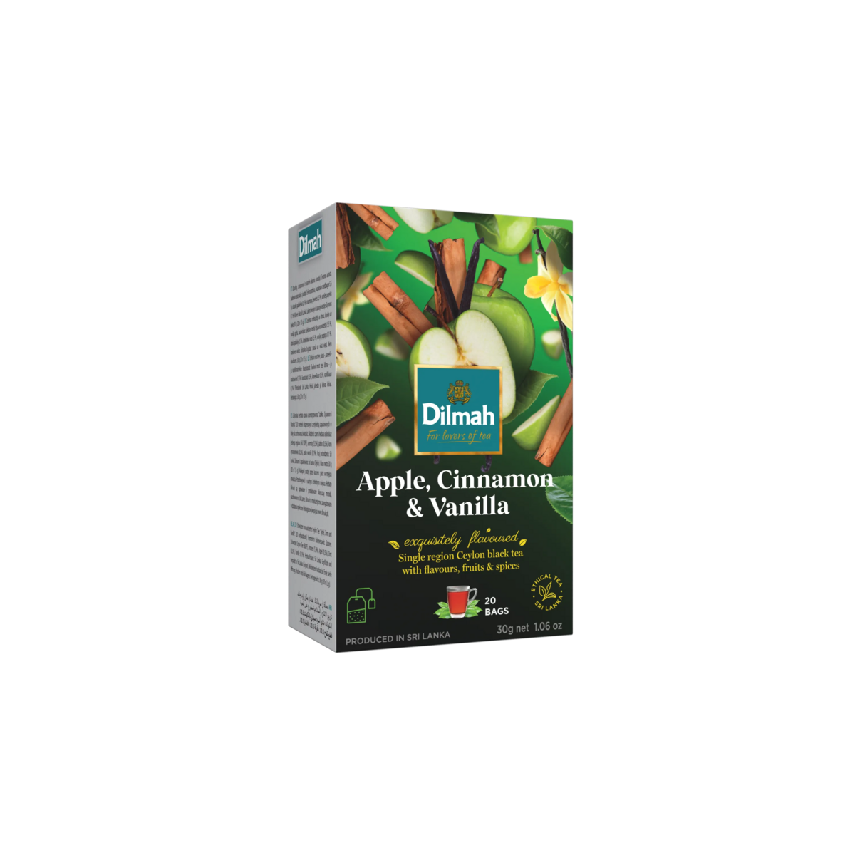 EFT Apple, Cinnamon & Vanilla Ceylon Black Tea - 20 Tea Bags with Tag
