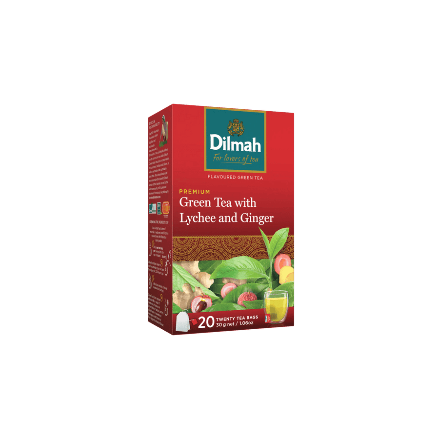 Premium Green Tea With Ginger And Lychee-20 Tea Bags with Tag