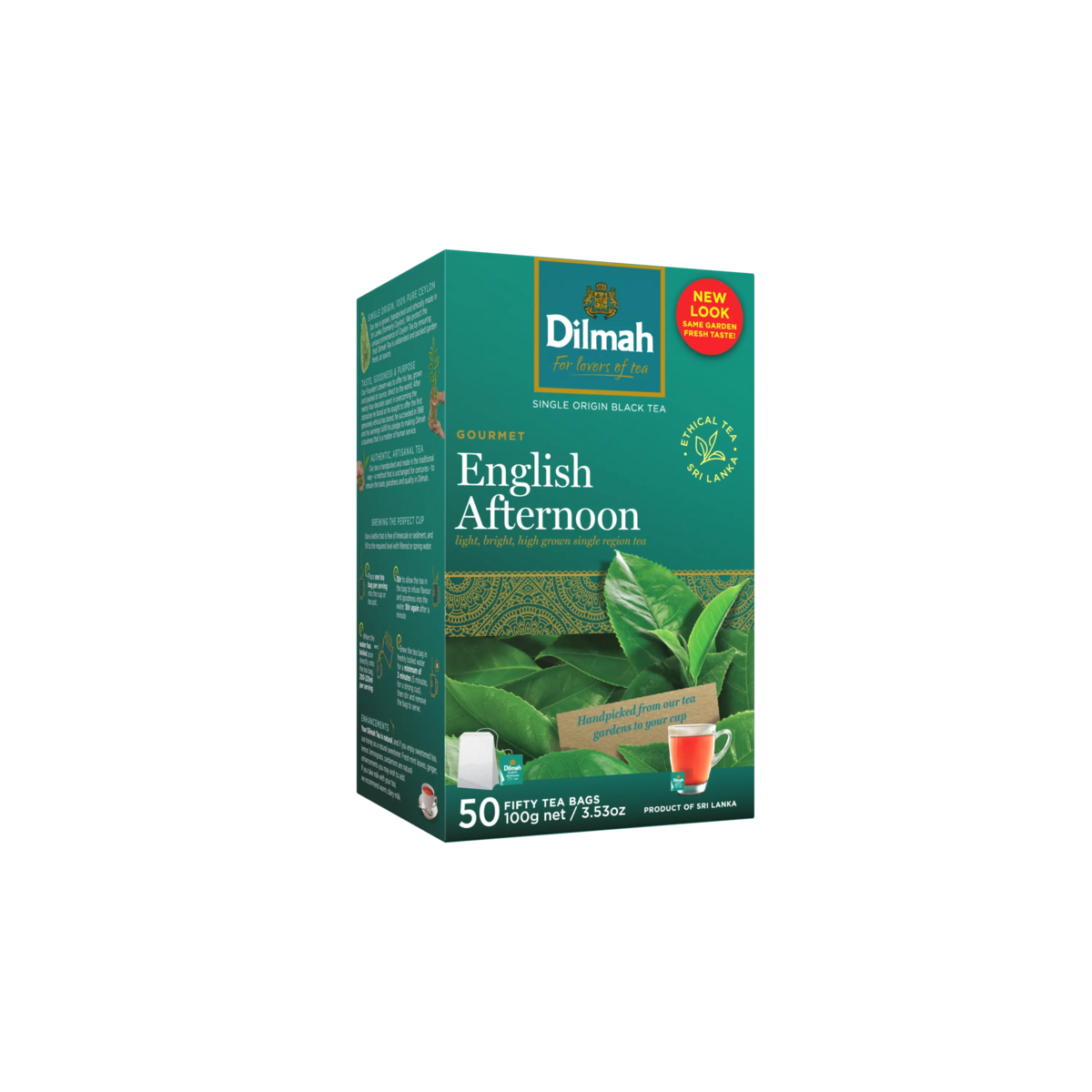 Gourmet English Afternoon Ceylon Black Tea-50 Tea Bags with Tag