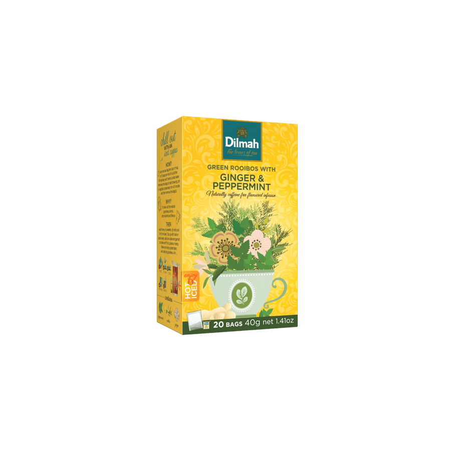 Green Rooibos Ginger & Peppermint Infusion-20 Tea Bags with Tag
