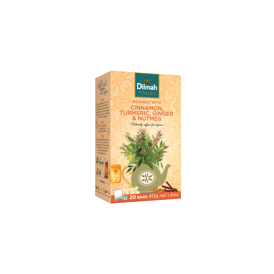 Red Rooibos Cinnamon, Turmeric, Ginger & Nutmeg Infusion-20 Tea Bags with Tag
