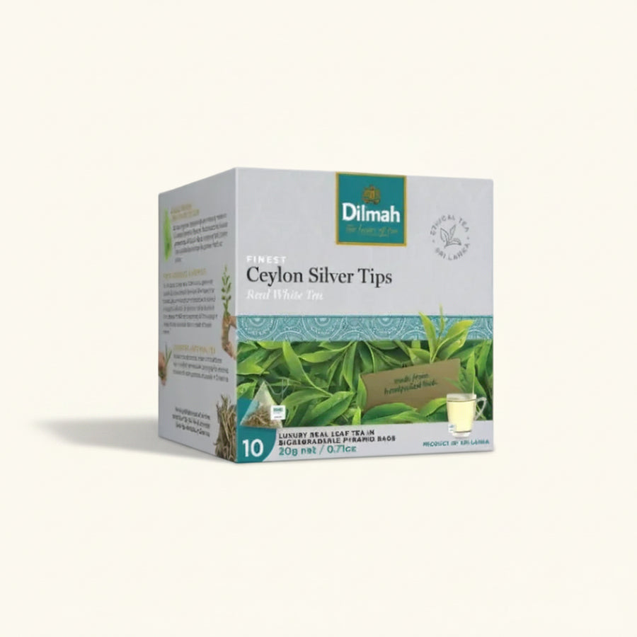Ceylon Silver Tips White Tea-10 Luxury Leaf Tea Bags