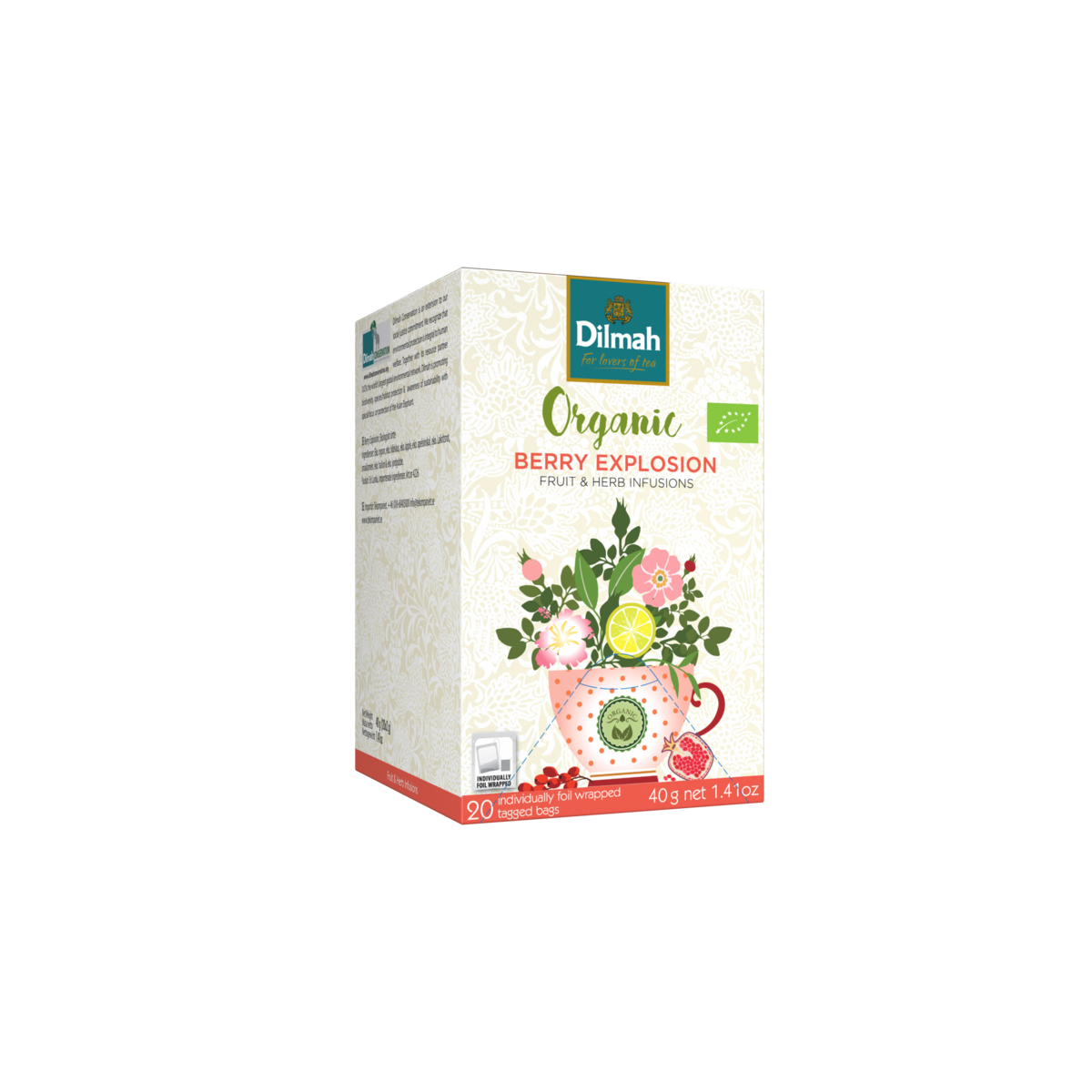 Organic Berry Explosion Fruit & Herb Infusion-20 Individually Wrapped Tea Bags