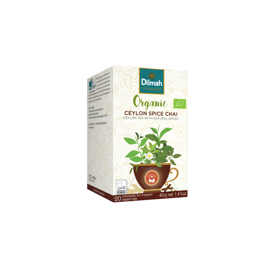 Organic Ceylon Spice Chai Black Tea-20 Individually Wrapped Tea Bags