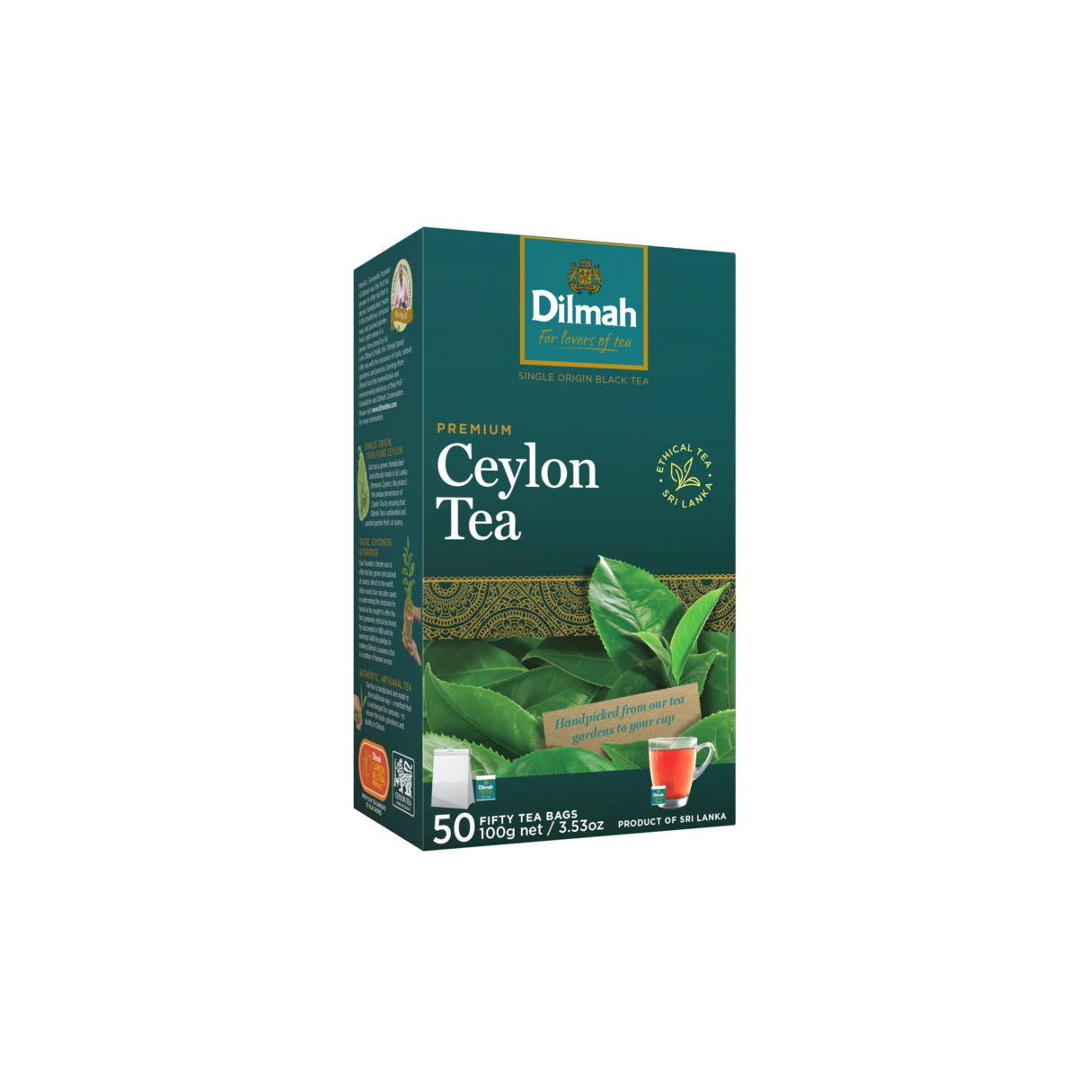 Premium Ceylon Black Tea-50 Tea Bags with Tag