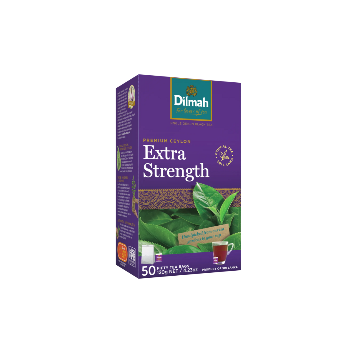 Premium Ceylon Extra Strength Black Tea-50 Tea Bags with Tag