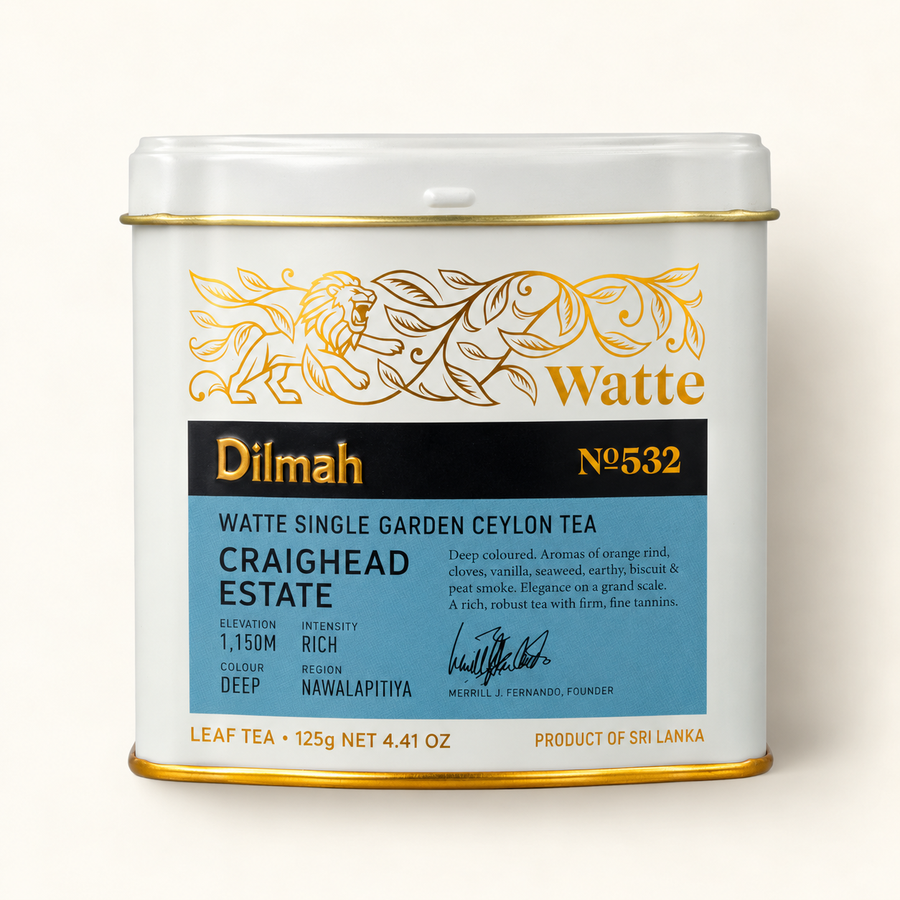 Dilmah Craighead Estate Watte Ceylon Black Tea Tin Caddy - 125g Loose Leaf, Single Garden
