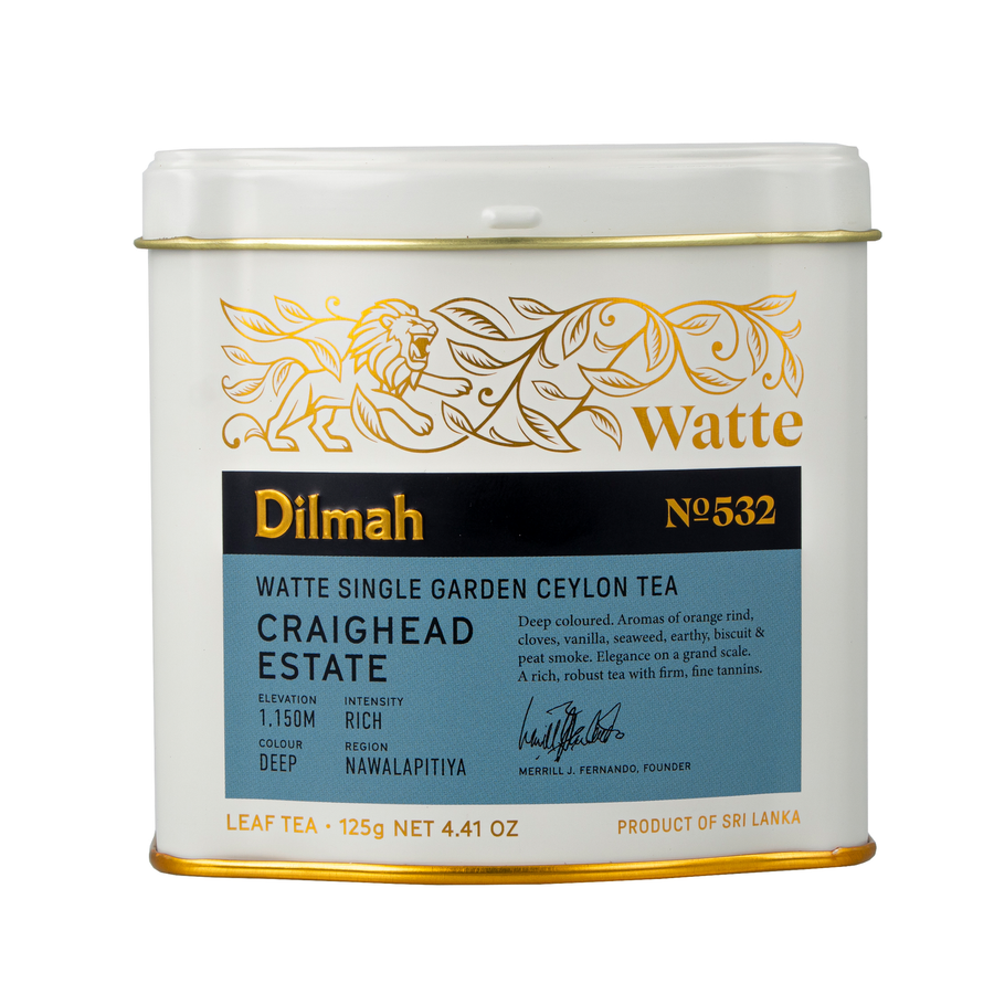 Dilmah Craighead Estate Watte Ceylon Black Tea Tin Caddy - 125g Loose Leaf, Single Garden