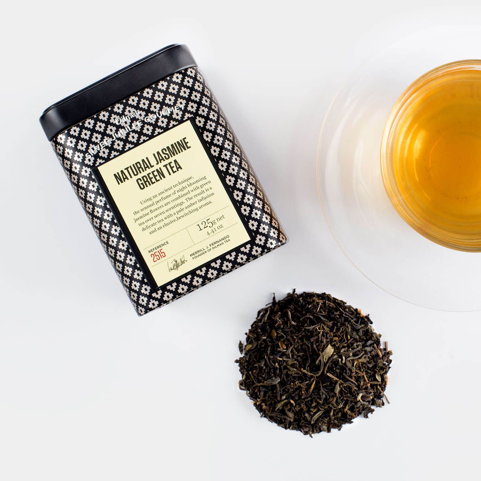 Silver Jubilee Natural Jasmine Green Tea Tin Caddy-125g Loose Leaf - single origin