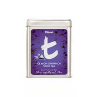 t-Series Ceylon Cinnamon Spice Black Tea Tin Caddy-20 Luxury Leaf Tea Bags