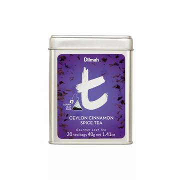 t-Series Ceylon Cinnamon Spice Black Tea Tin Caddy-20 Luxury Leaf Tea Bags