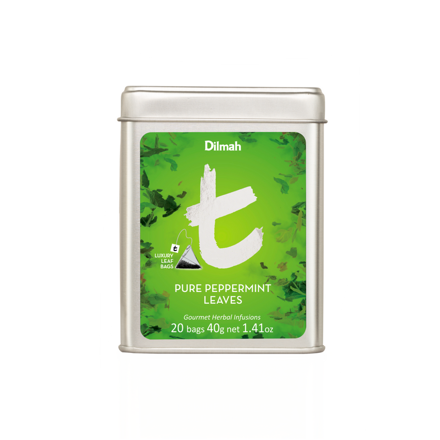 t-Series Pure Peppermint Leaves Infusion Tin Caddy-20 Luxury Leaf Tea Bags