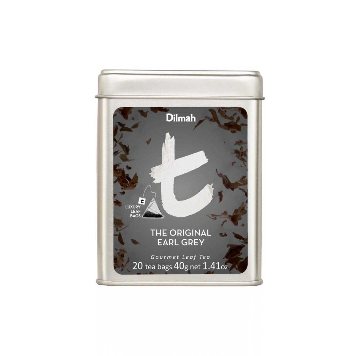 t-Series The Original Earl Grey Ceylon Black Tea Tin Caddy-20 Luxury Leaf Tea Bags