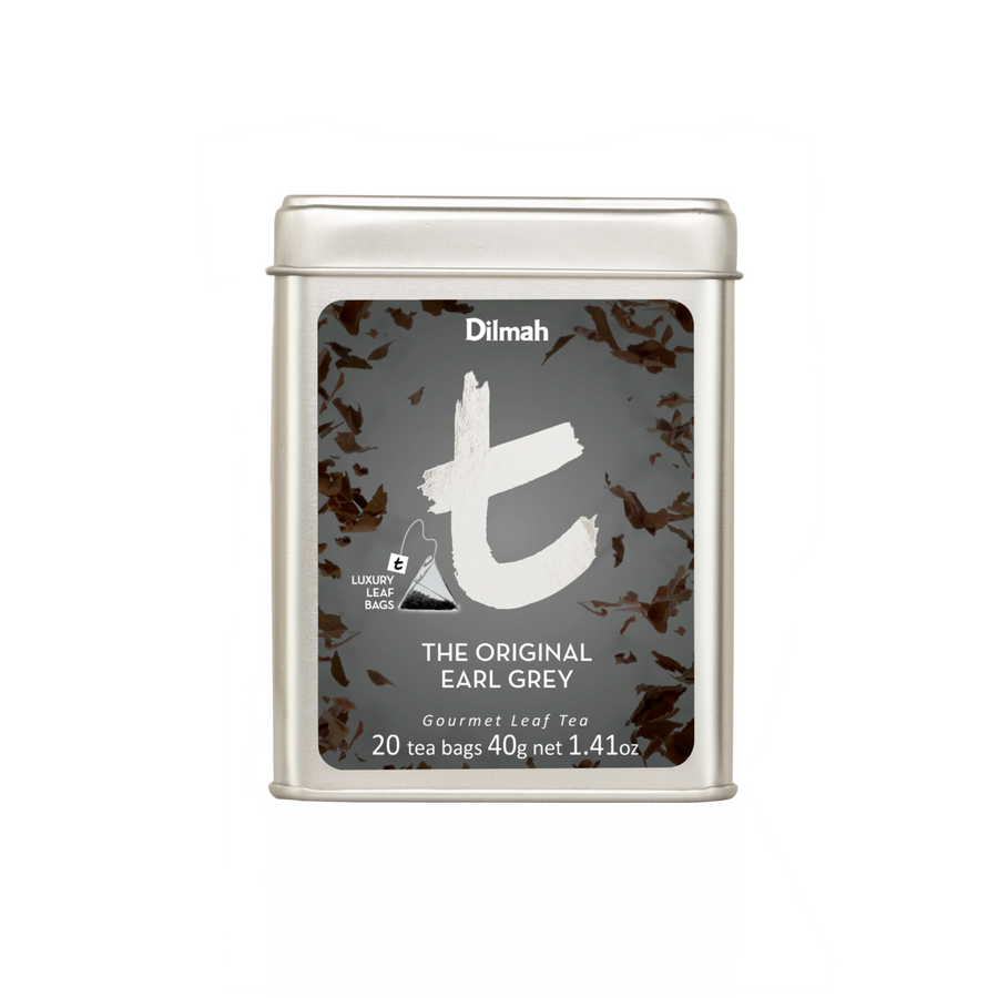 t-Series The Original Earl Grey Ceylon Black Tea Tin Caddy-20 Luxury Leaf Tea Bags