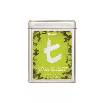 t-Series Ceylon Green Tea with Lychee and Ginger Tin Caddy-75g Loose Leaf