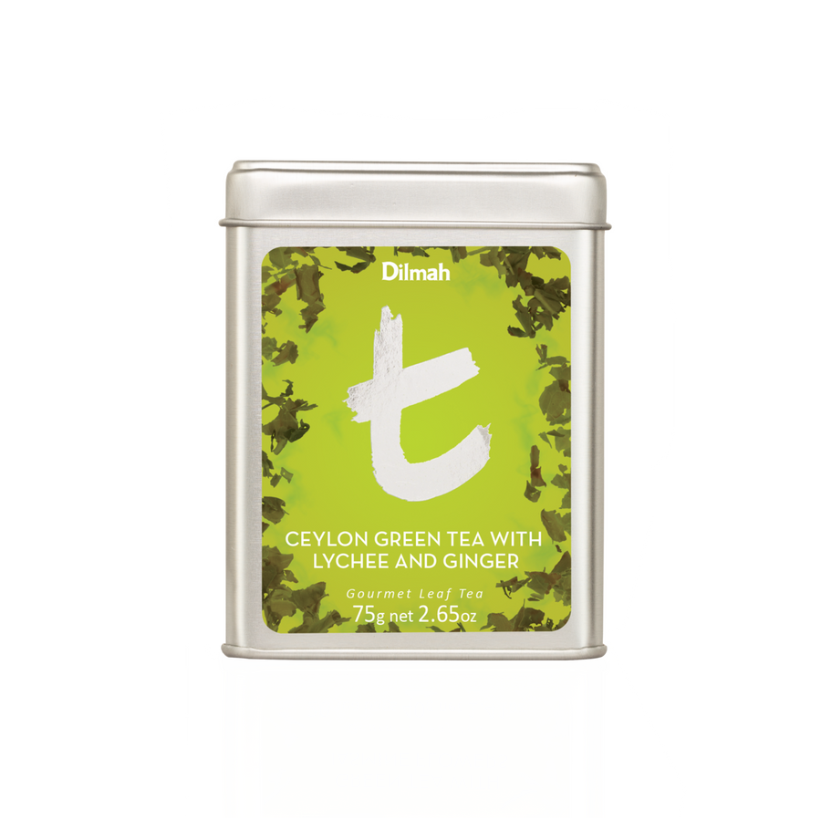 t-Series Ceylon Green Tea with Lychee and Ginger Tin Caddy-75g Loose Leaf