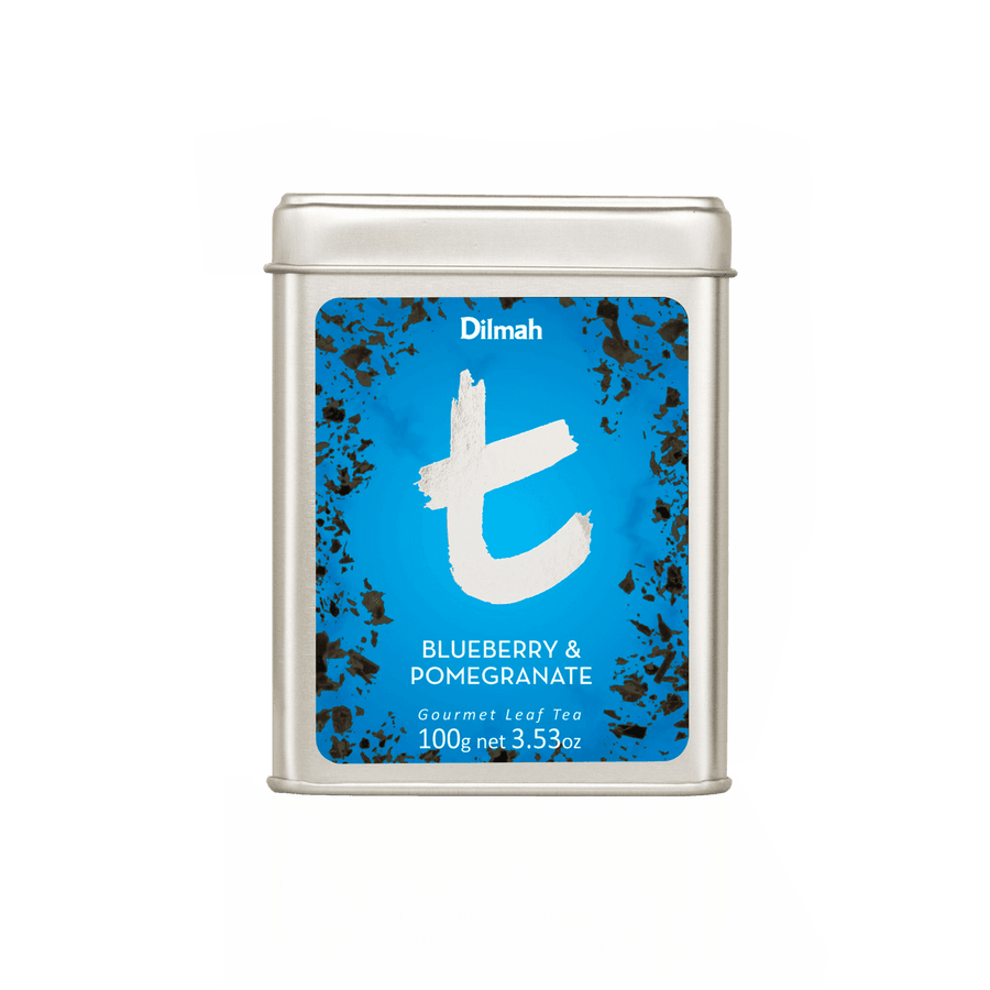 t-Series Blueberry & Pomegranate Flavoured Ceylon Black Tea Tin Caddy-100g Loose Leaf