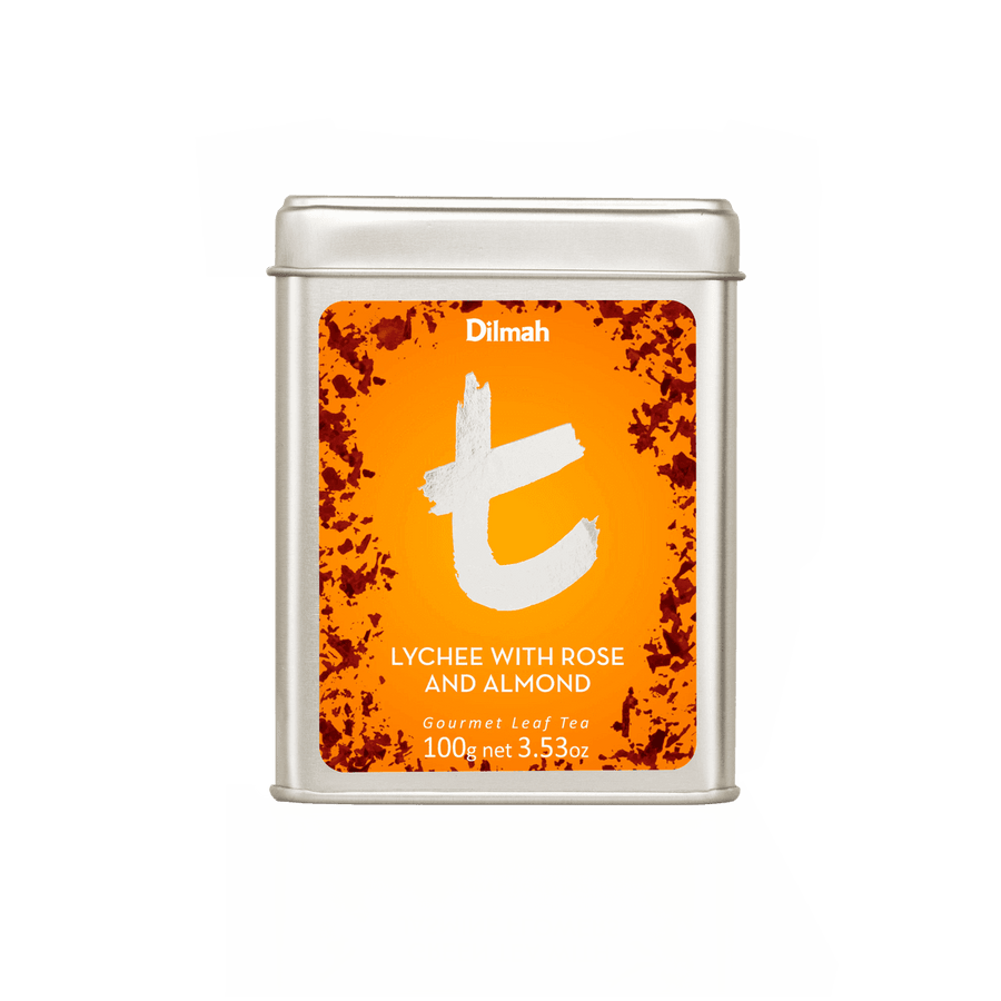 t-Series Lychee with Rose and Almond Ceylon Black Tea Tin Caddy-100g Loose Leaf