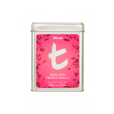t-Series Rose with French Vanilla Ceylon Black Tea Tin Caddy-100g Loose Leaf