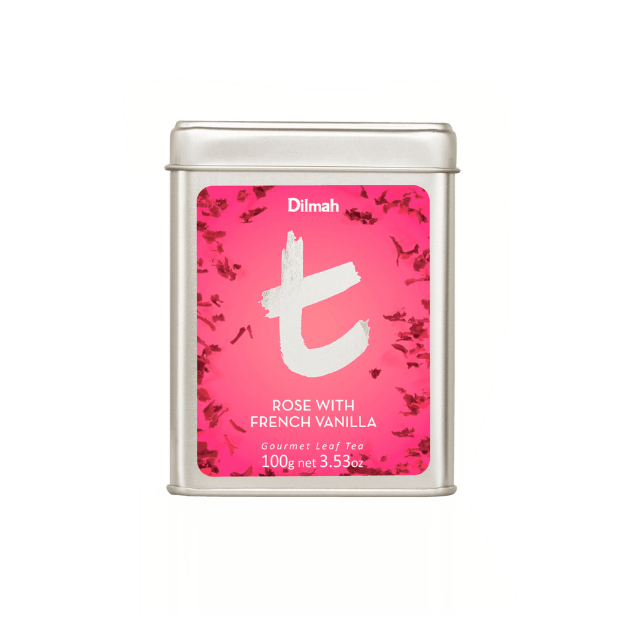 t-Series Rose with French Vanilla Ceylon Black Tea Tin Caddy-100g Loose Leaf